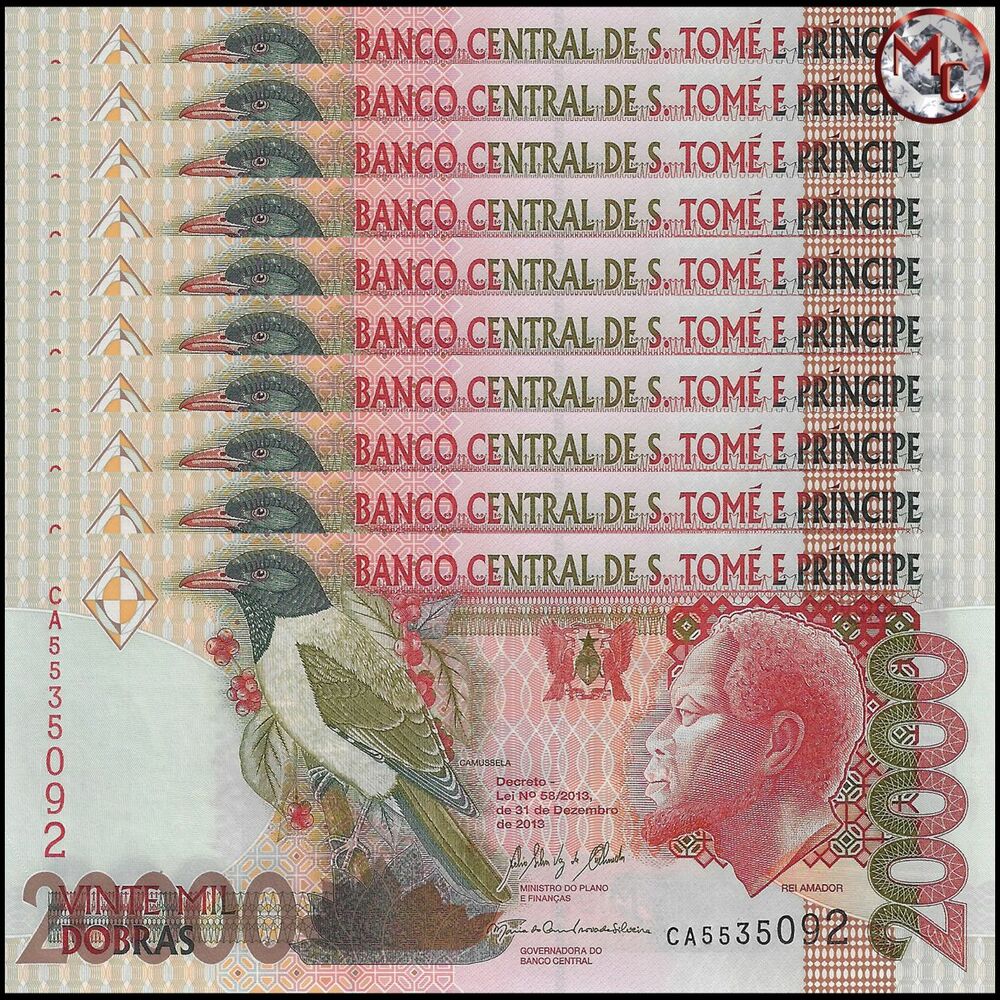 Saint Thomas and Prince - 20.000 Dobras 2013 - Pick- 67e / B305e - Set 10 PCS