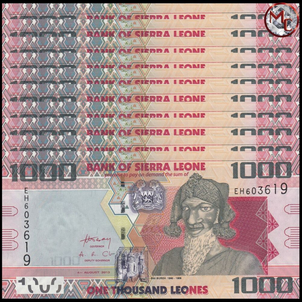 Sierra Leone - 1000 Leones 2013 - Pick- 30b - Set 10 PCS