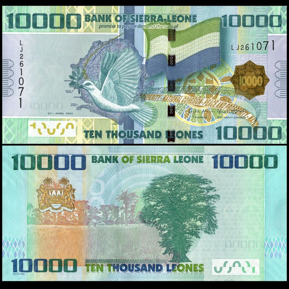Sierra Leone - 10.000 Leones 2021 - Pick- NEW / B128f - Set 10 PCS