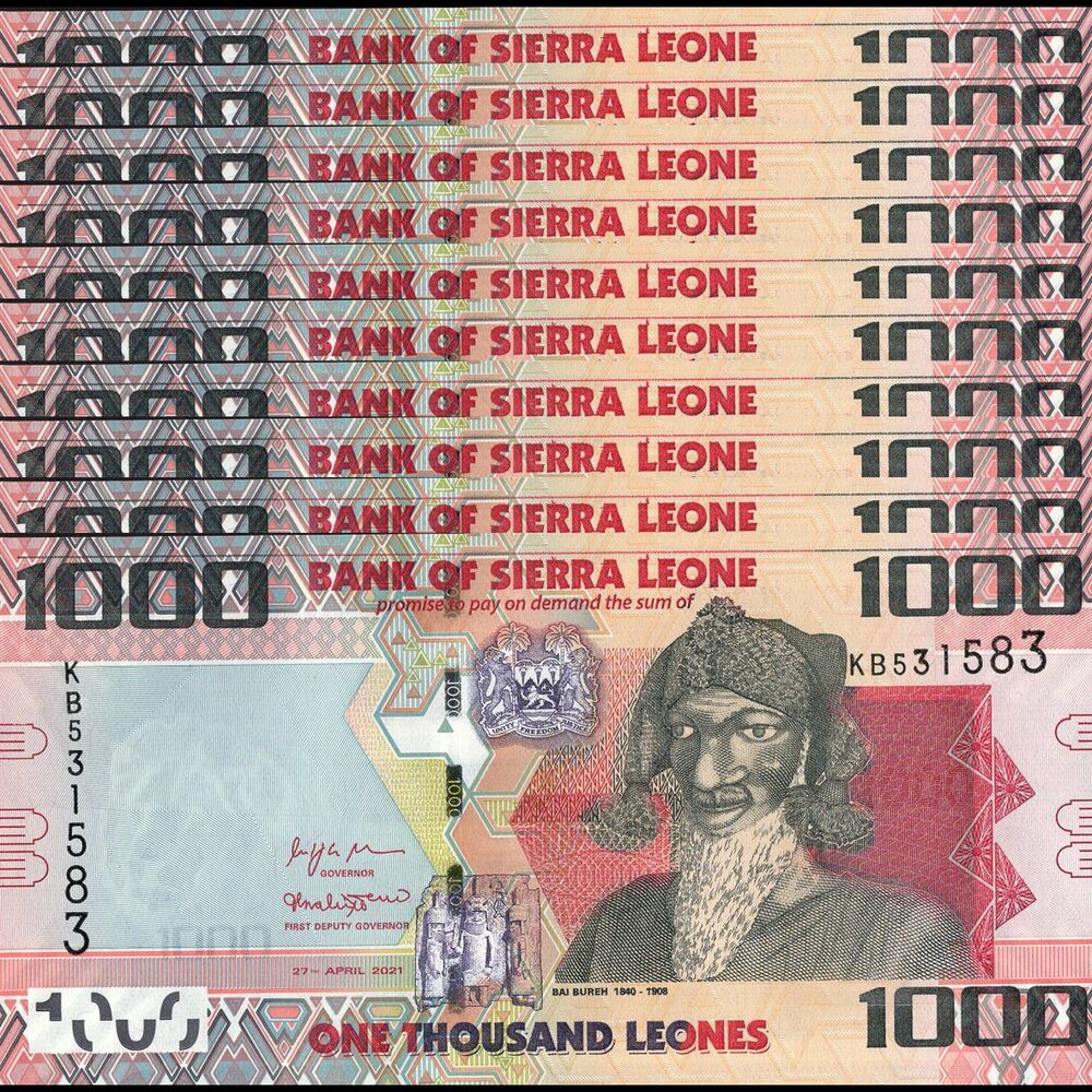 Sierra Leone - 1000 Leones 2021 - Pick- NEW / B125f - Set 10 PCS