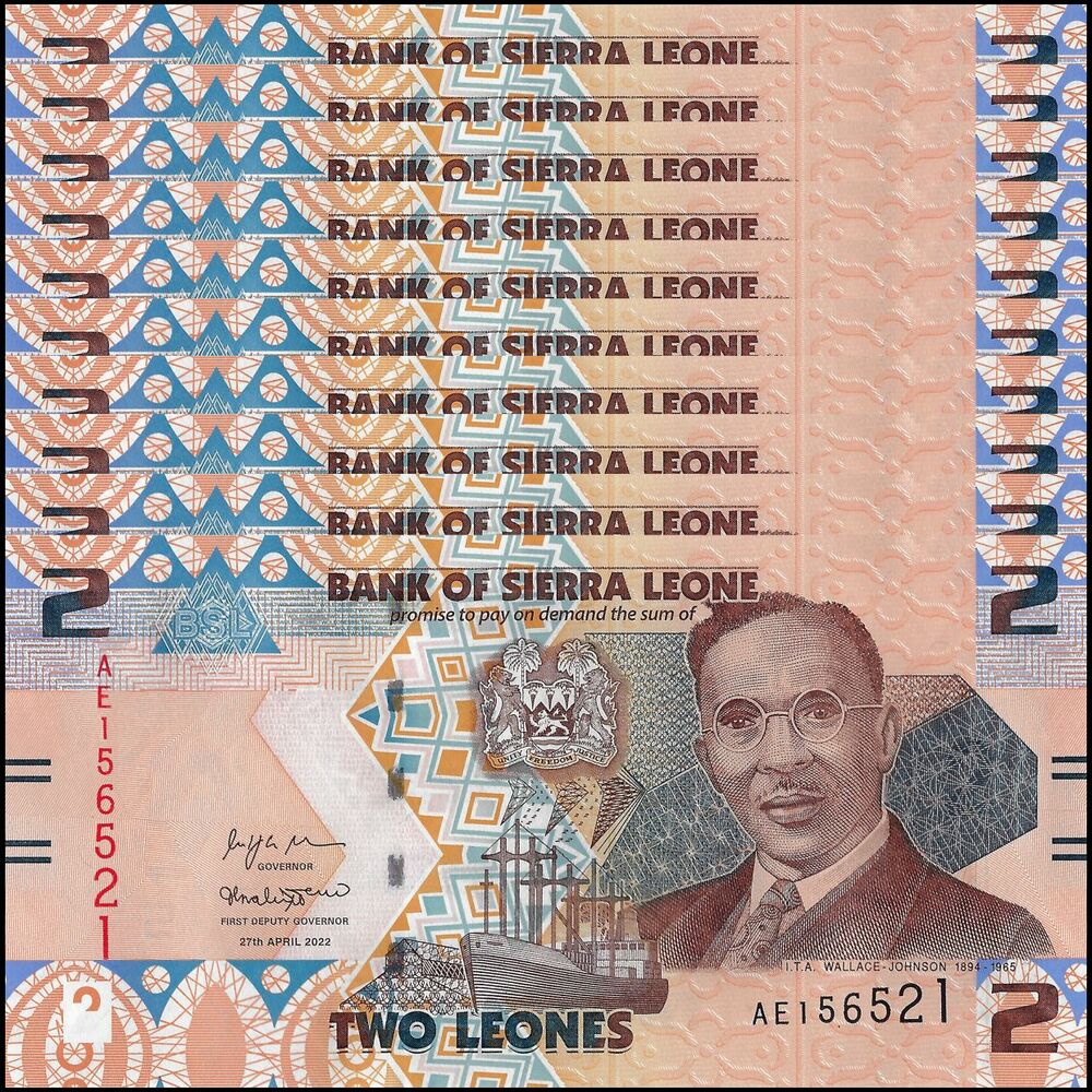 Sierra Leone - 2 Leones 2022 - Pick- NEW / B130 - Set 10 PCS