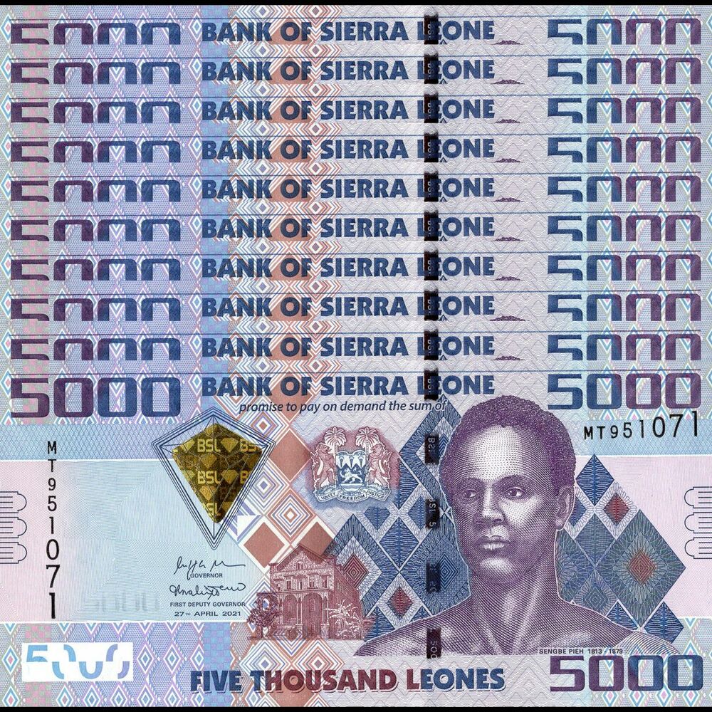 Sierra Leone - 5000 Leones 2021 - Pick- NEW / B127f - Set 10 PCS