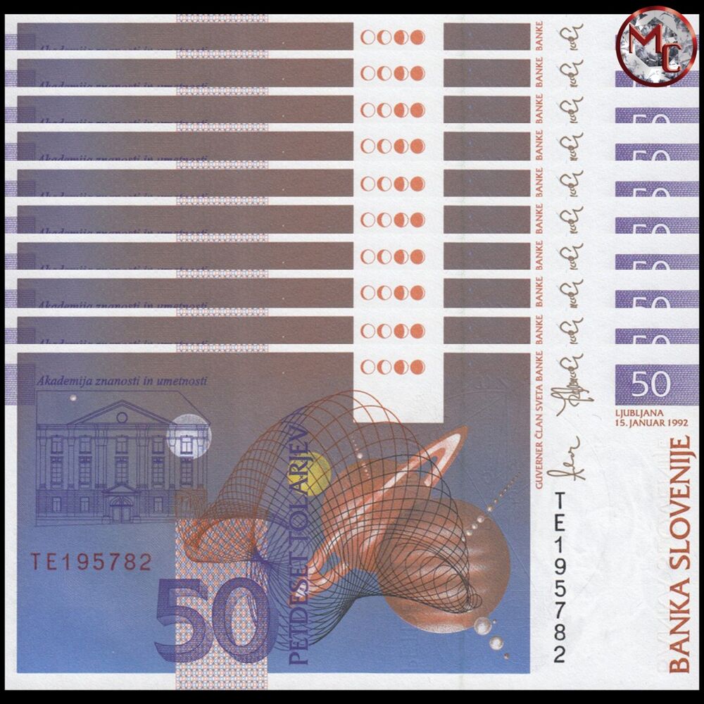 Slovenia - 50 Tolarjev 1992 - Pick- 13a - Set 10 PCS