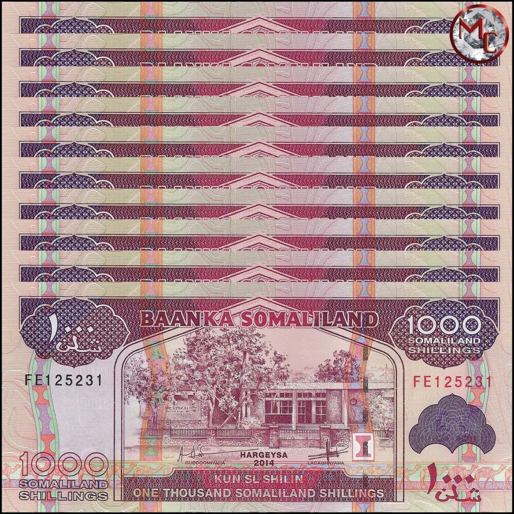 Somaliland - 1000 Shillings 2014 - Pick- 20c - Set 10 PSC