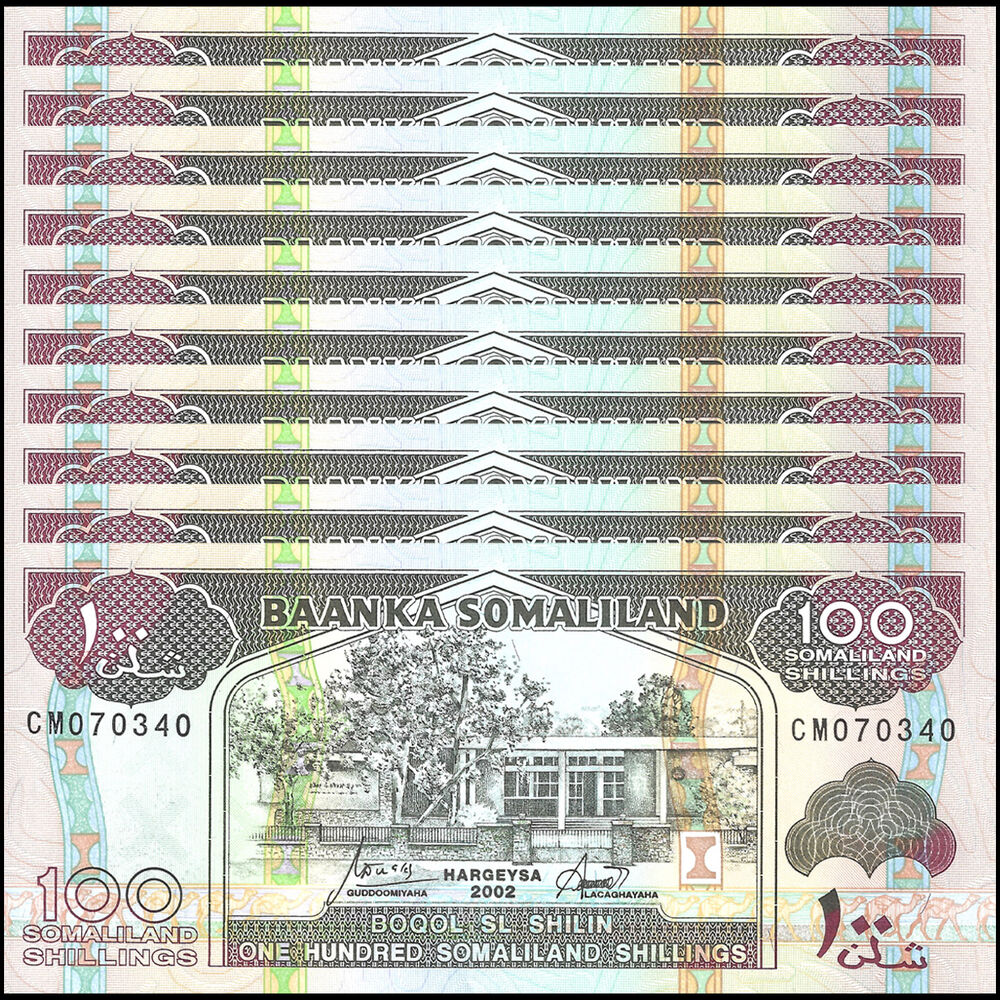 Somaliland - 100 Shilling 2002 - Pick- 5d / B105d - Set 10 PCS