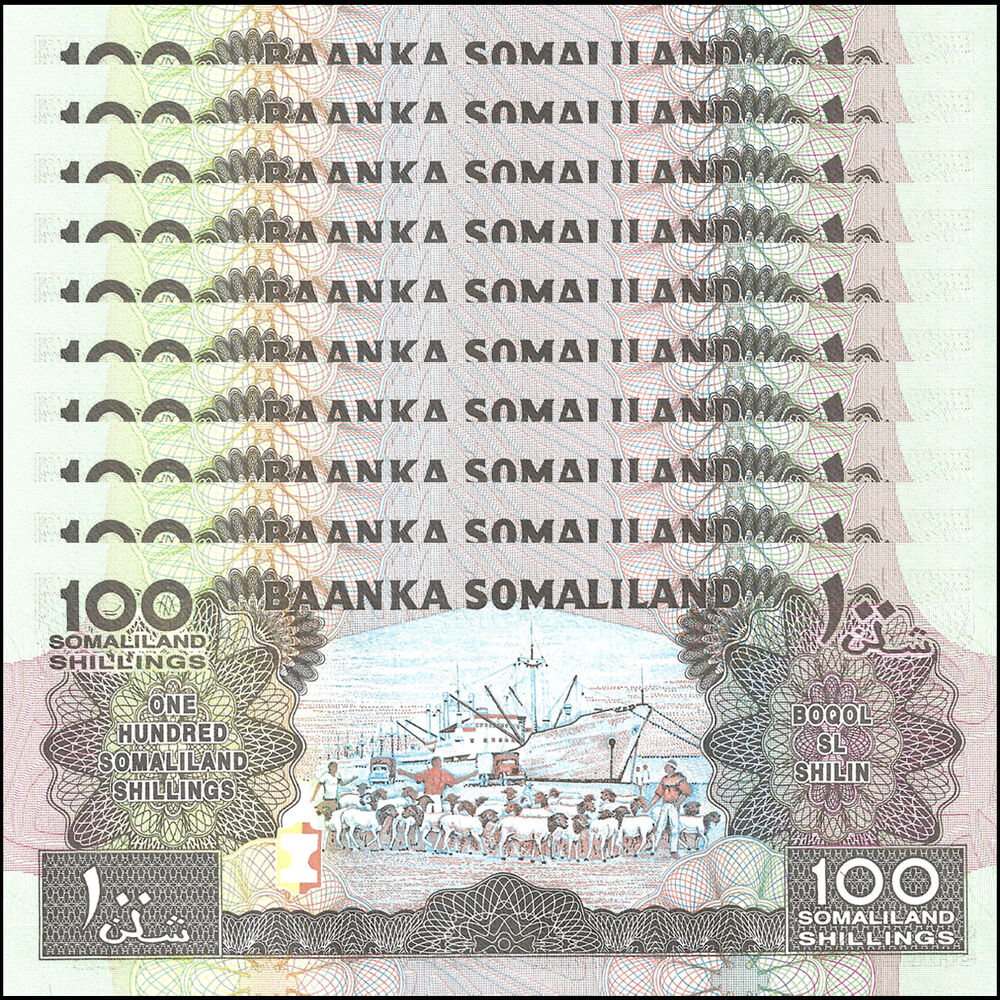 Somaliland - 100 Shilling 2002 - Pick- 5d / B105d - Set 10 PCS