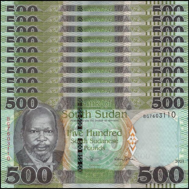 South Sudan - 500 Pounds 2021 - Pick- NEW / B116c - Set 10 PCS