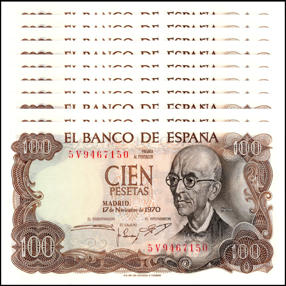 Spain - 100 Pesetas 1970 - Pick- 152 - Set 10 PCS