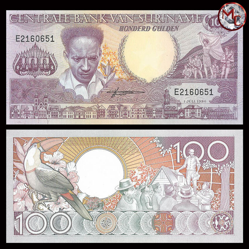 Suriname - 100 Gulden 1986 - Pick- 133a / B519a - Bundle 100 PCS - 
