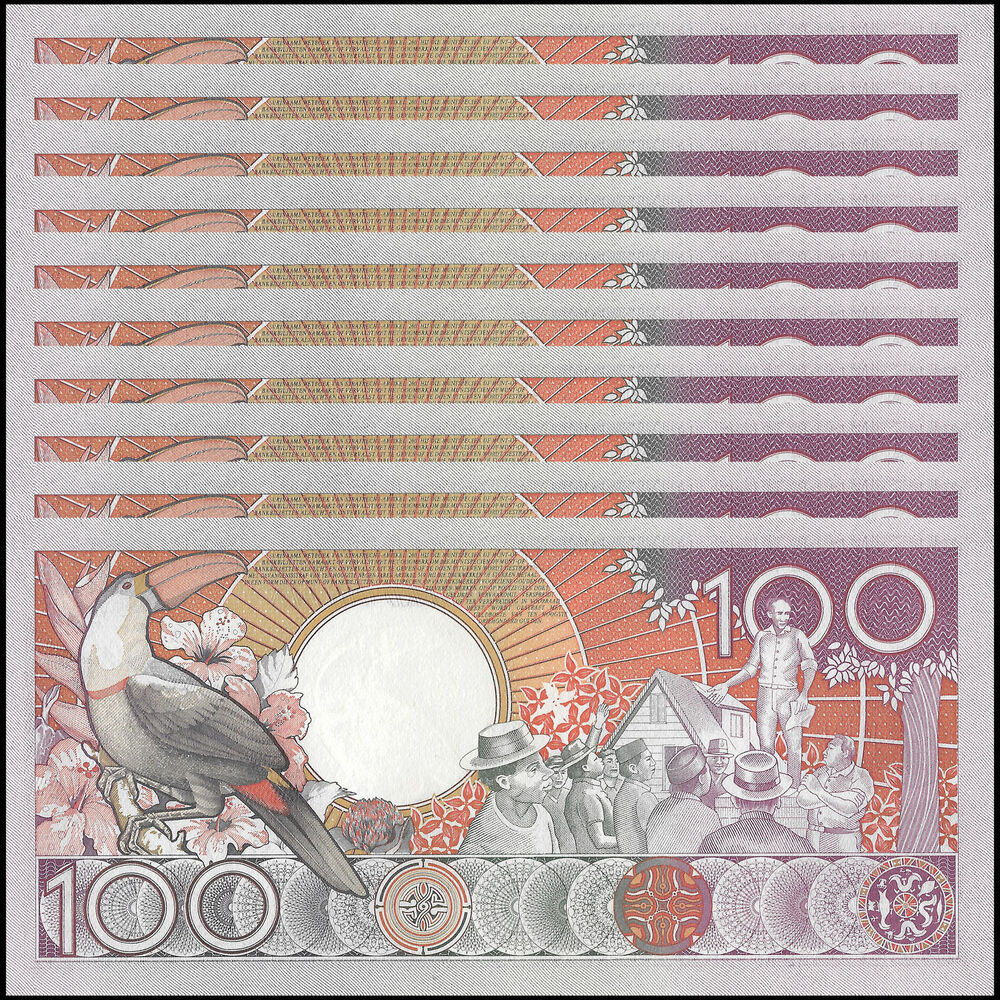 Suriname - 100 Gulden 1988 - Pick- 133b / B519b - Set 10 PCS