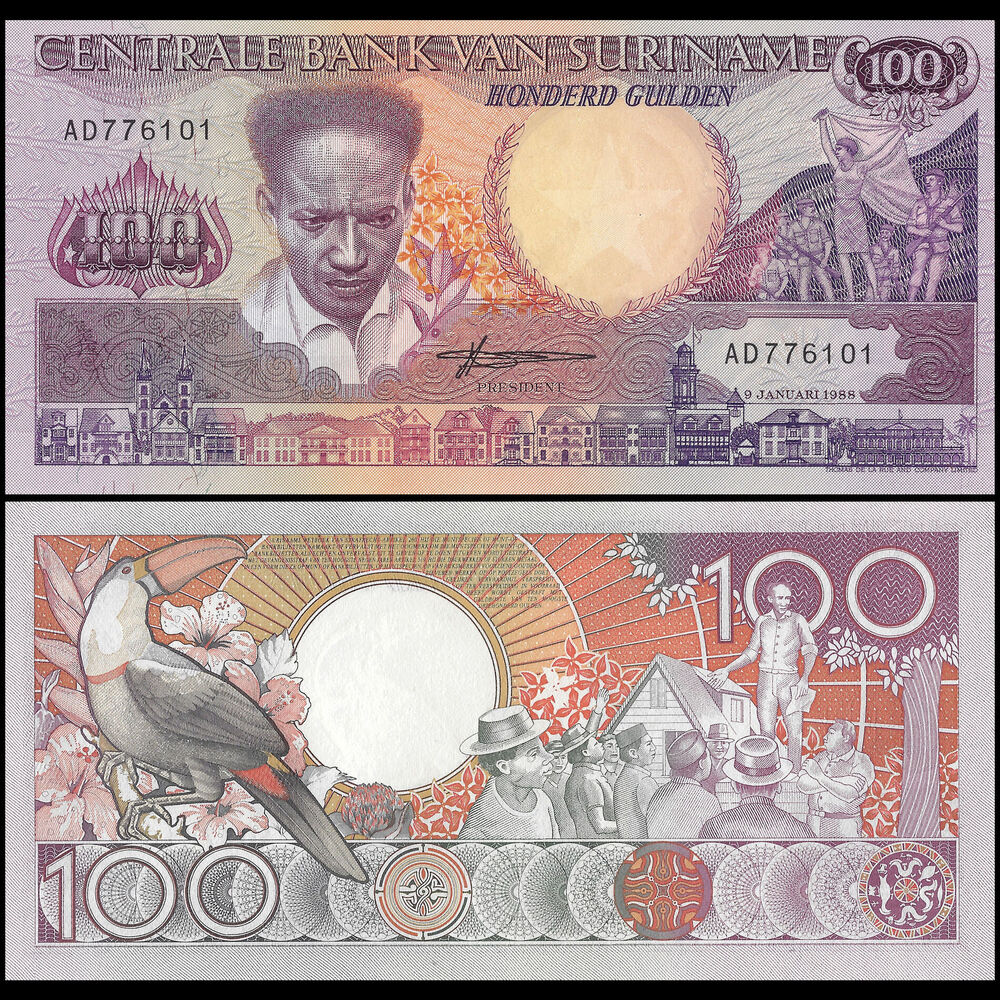 Suriname - 100 Gulden 1988 - Pick- 133b / B519b - Bundle 100 PCS