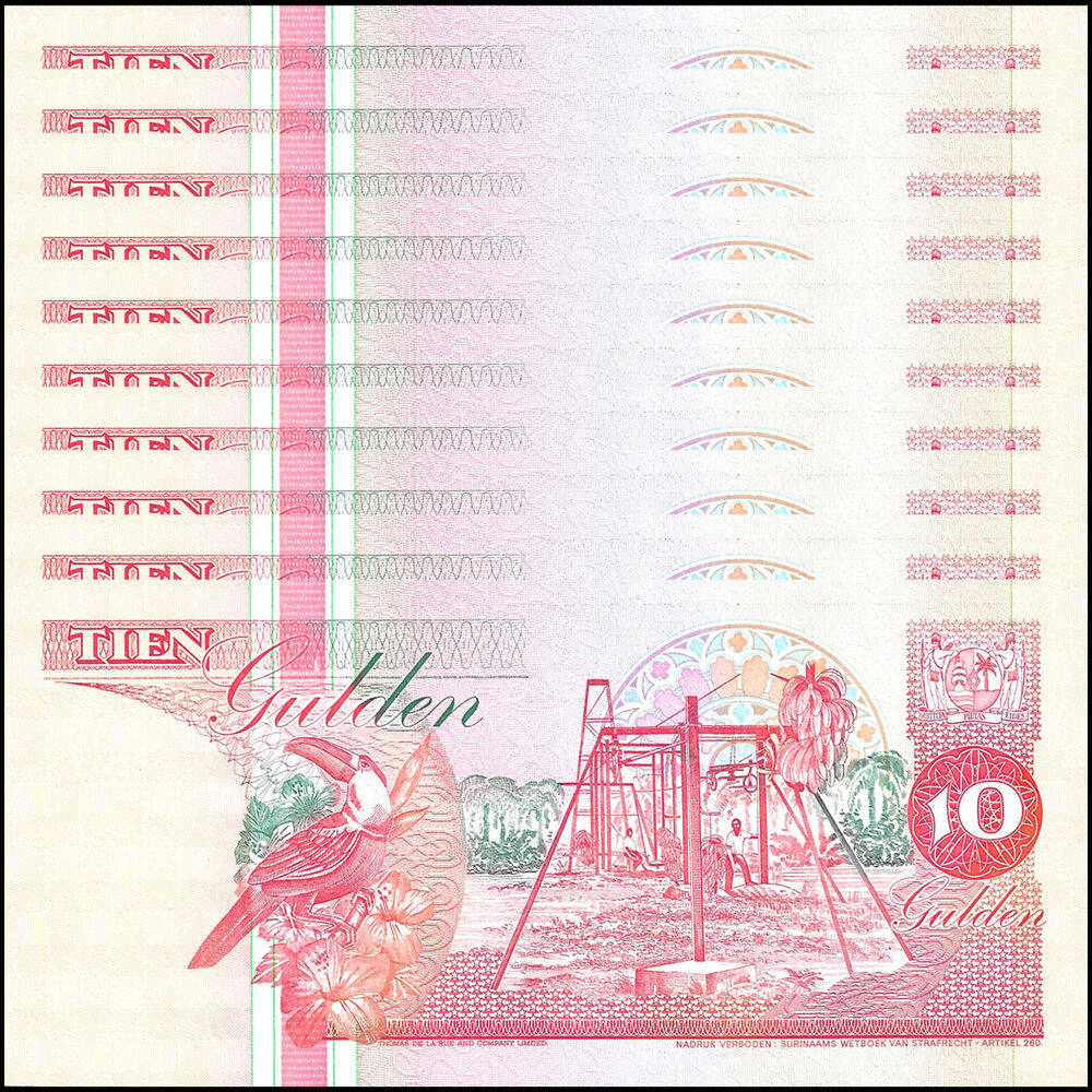 Suriname - 10 Gulden 1996 - Pick- 137 / B523c - Set 10 PCS