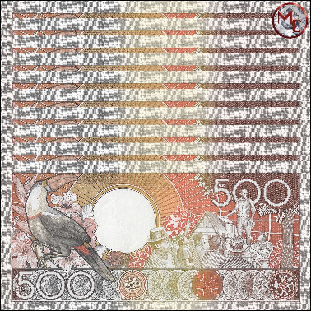 Suriname - 500 Gulden 1988 - Pick- 135b / B521b - Set 10 PCS