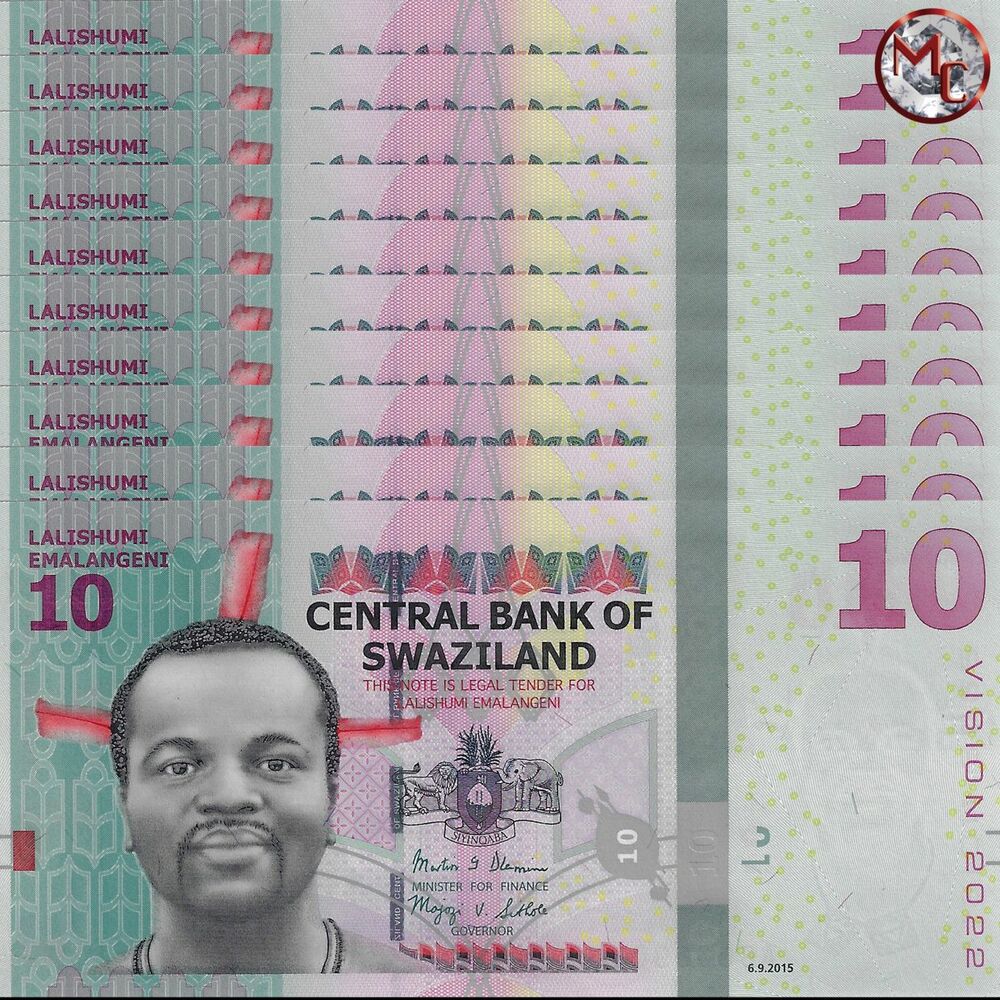 Swaziland - 10 Emalangeni 2015 - Pick- 41 / B236 - Set 10 PCS