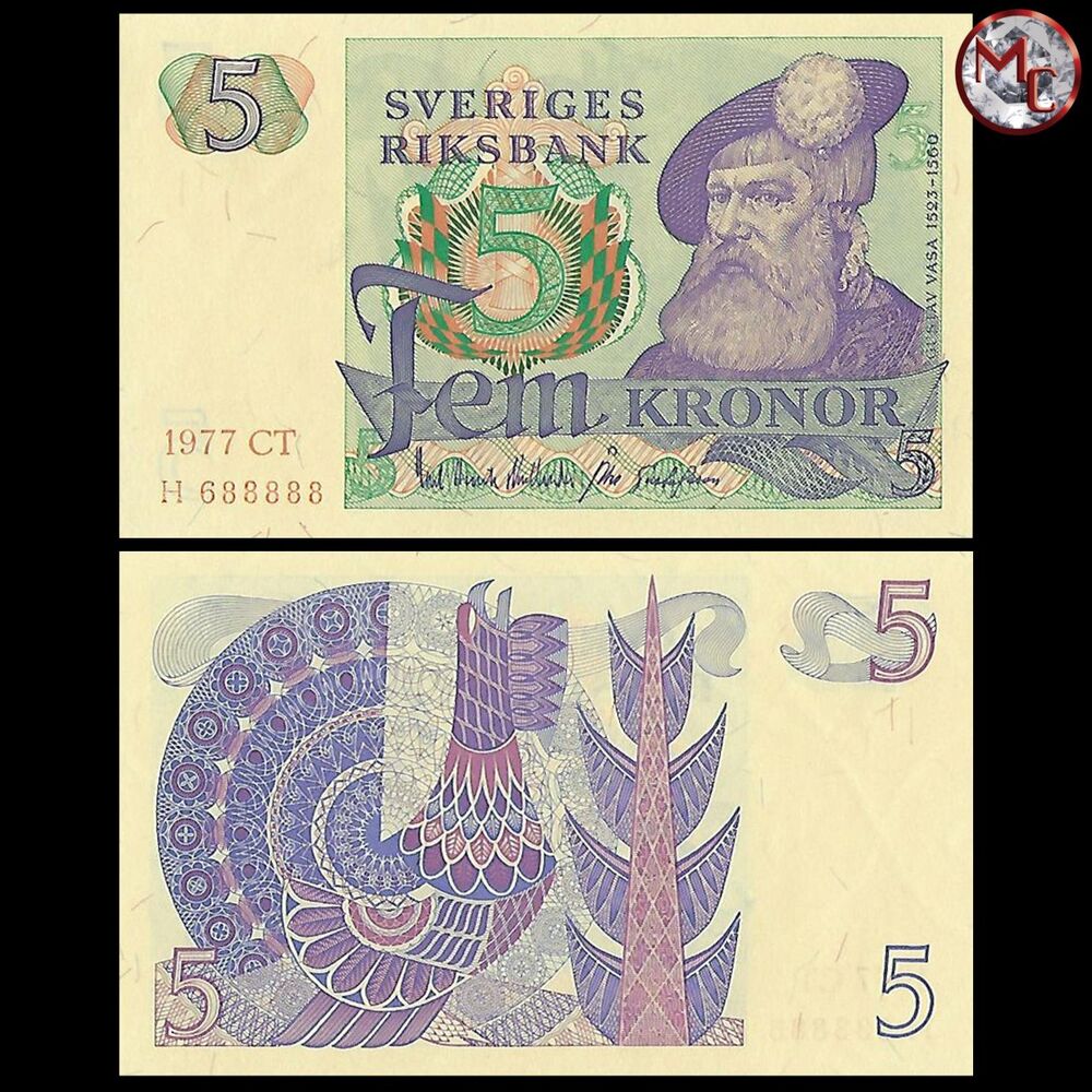 Sweden - 5 Kronor 1977-81 - Pick- 51d - Set 10 PCS - 