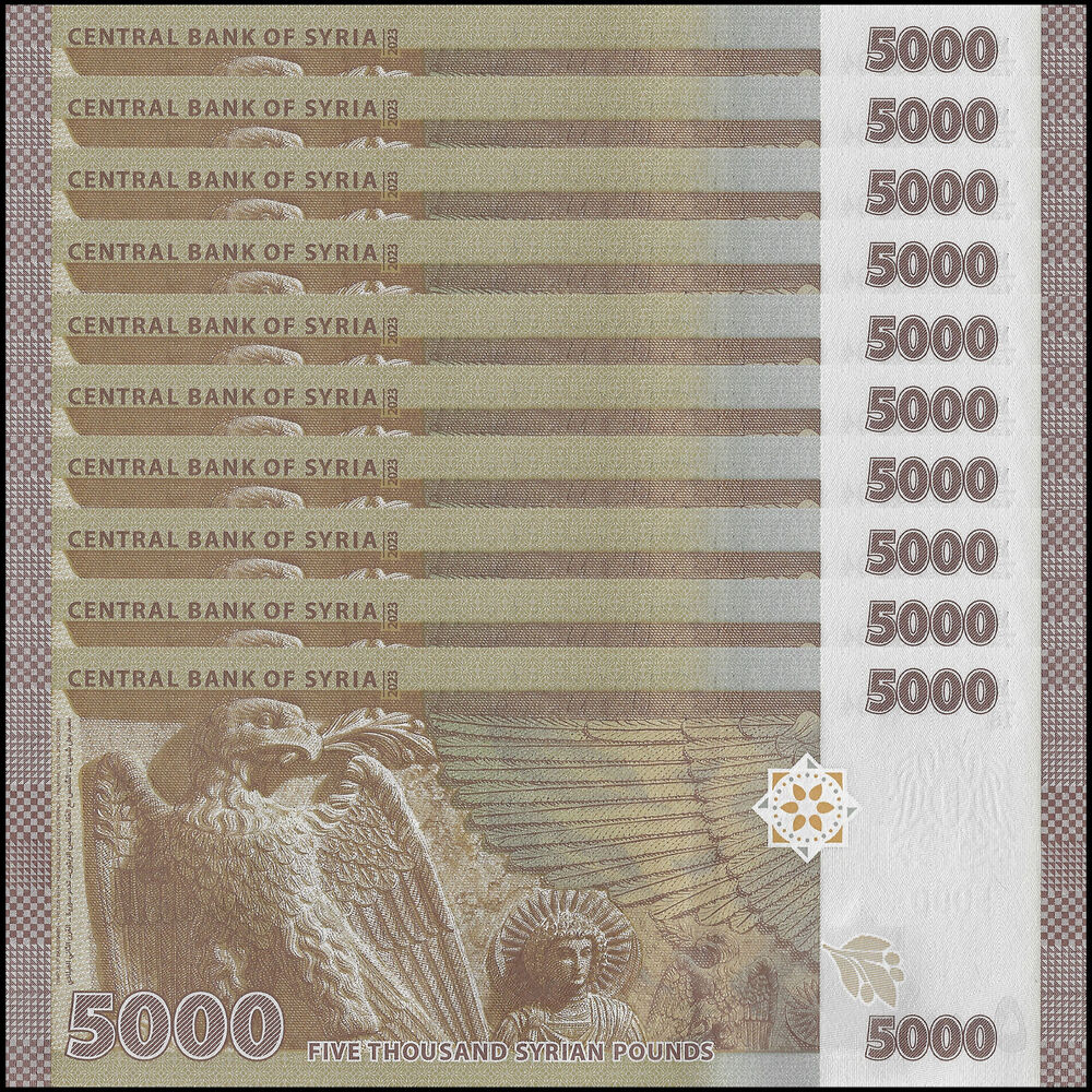 Syria - 5000 Pounds 2023 - Pick- NEW / B634c - Set 10 PCS