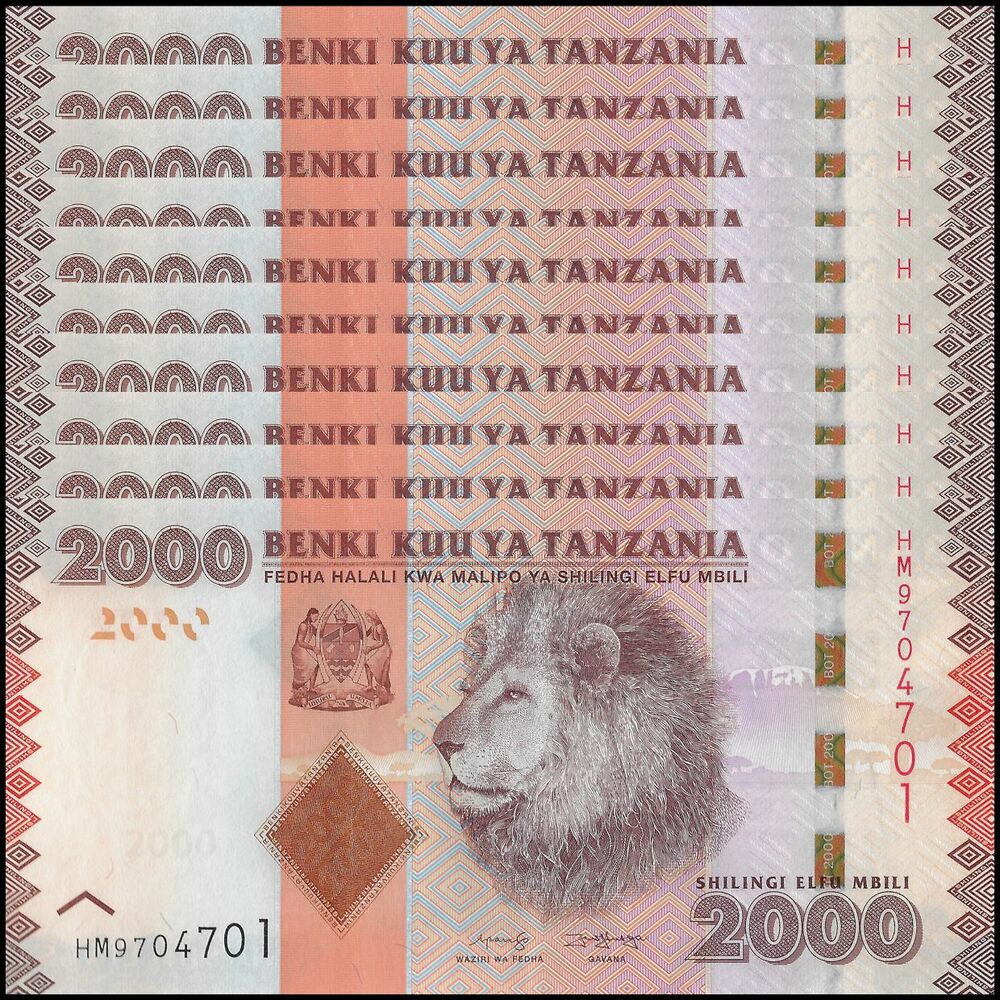 Tanzania - 2000 Shillings 2020 - Pick- NEW / 141c - Set 10 PCS