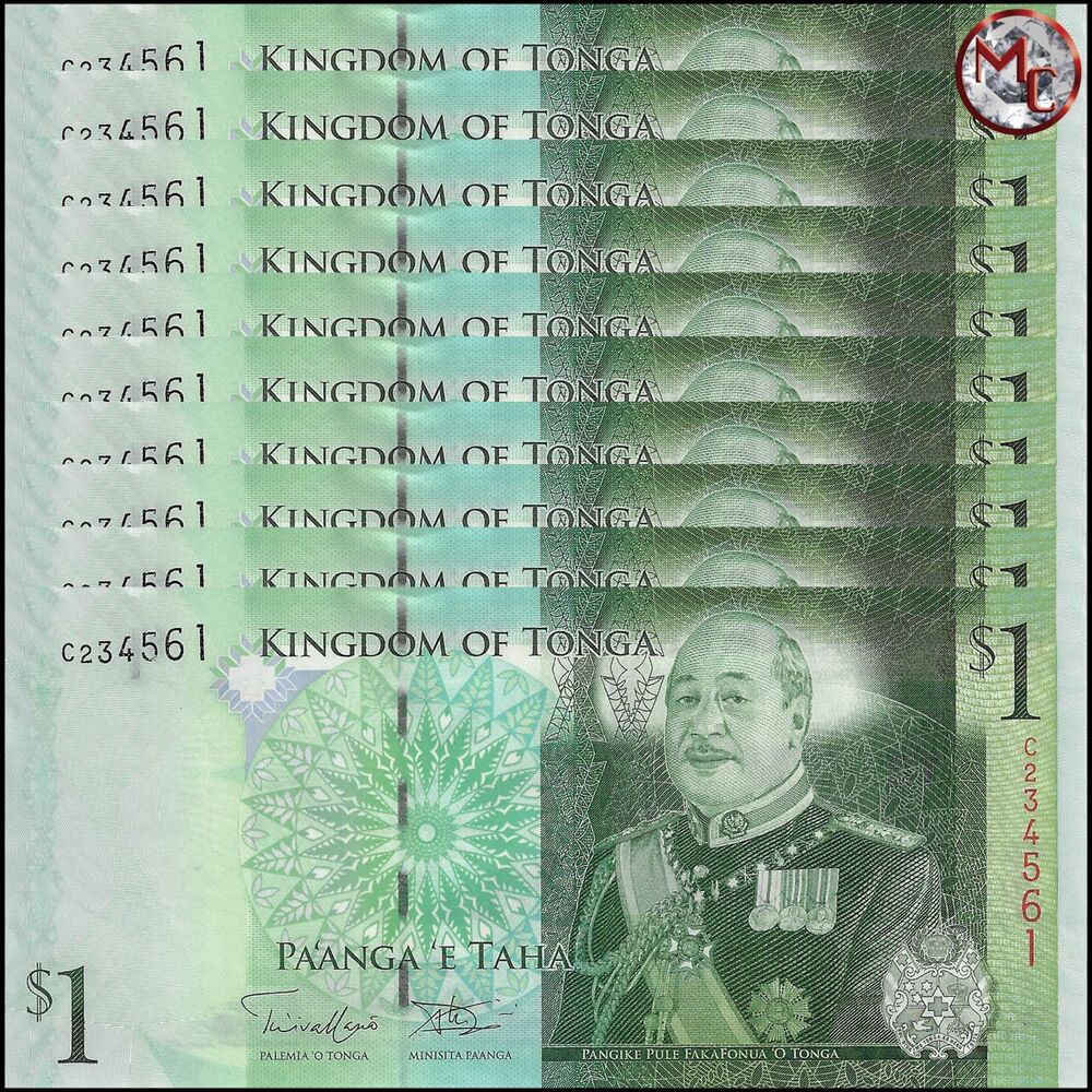 Tonga - 1 Pa'anga 2014 - Pick- 37 / B212b - Set 10 PCS