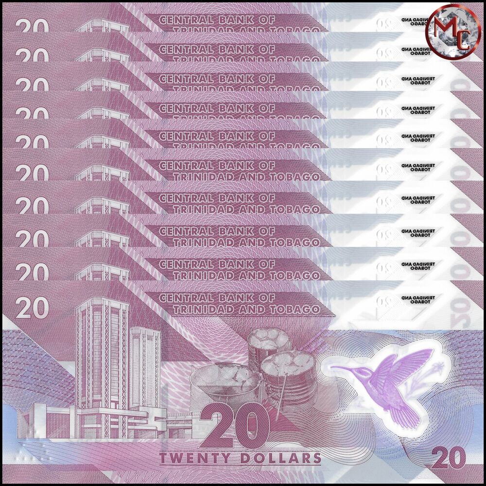Trinidad and Tobago -  20 Dollars 2020 - Pick # 63a - Set 10 PCS