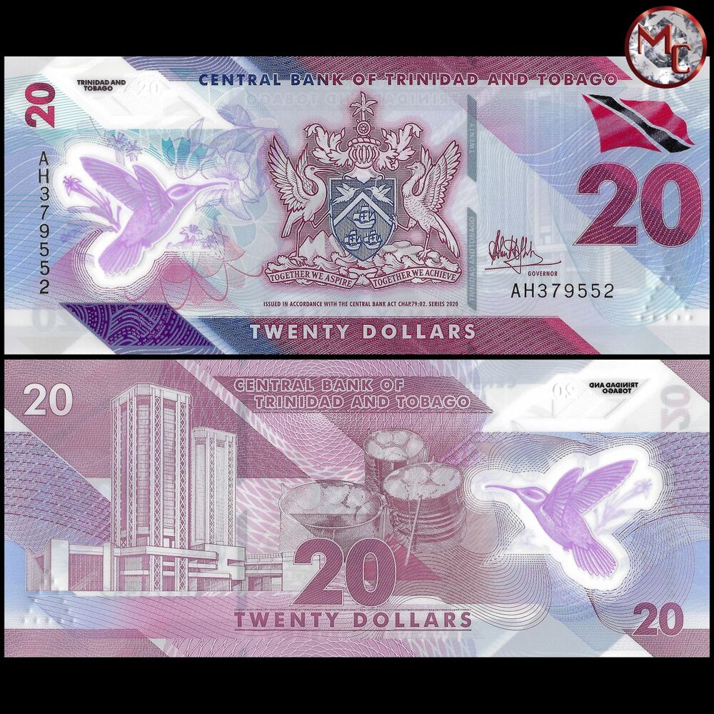 Trinidad and Tobago -  20 Dollars 2020 - Pick # 63a - Set 10 PCS