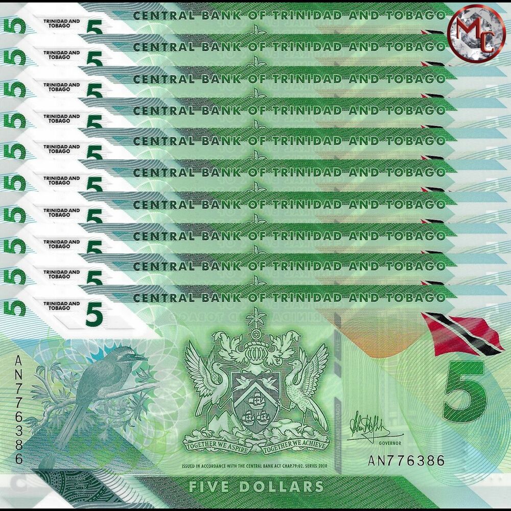 Trinidad and Tobago - 5 Dollars 2020 - Pick- NEW / B237 - Set 10 PCS