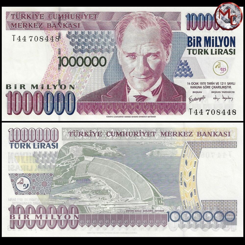 Turkey - 1.000.000 Lira 2002 - Pick- 213 / B290b - Set 10 PCS