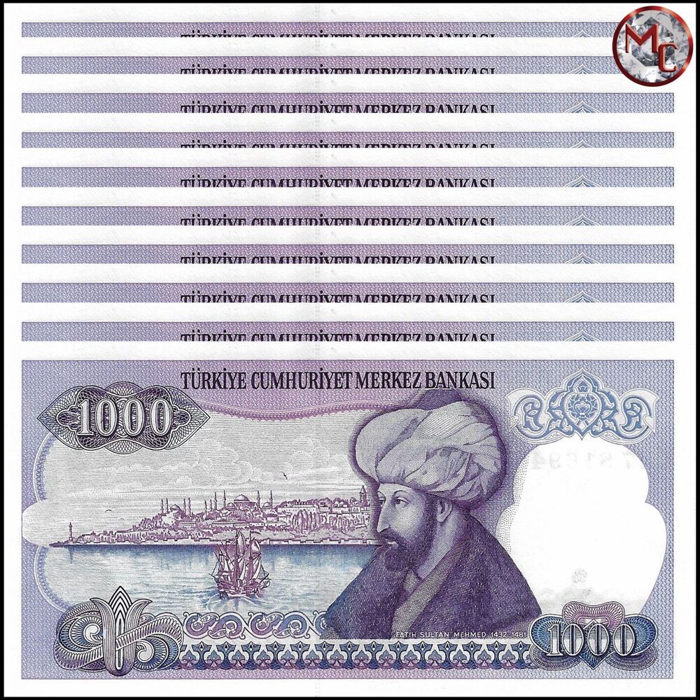 Turkey - 1000 Lira 1988 - Pick- 196 / B272b - Set 10 PCS