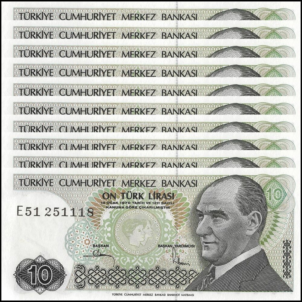 Turkey - 10 Lira 1980 - Pick- 193 - Set 10 PCS