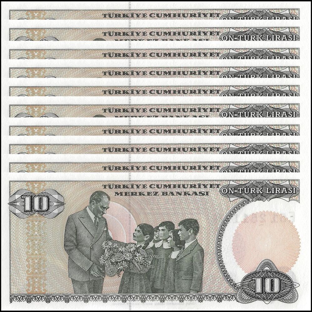 Turkey - 10 Lira 1980 - Pick- 193 - Set 10 PCS