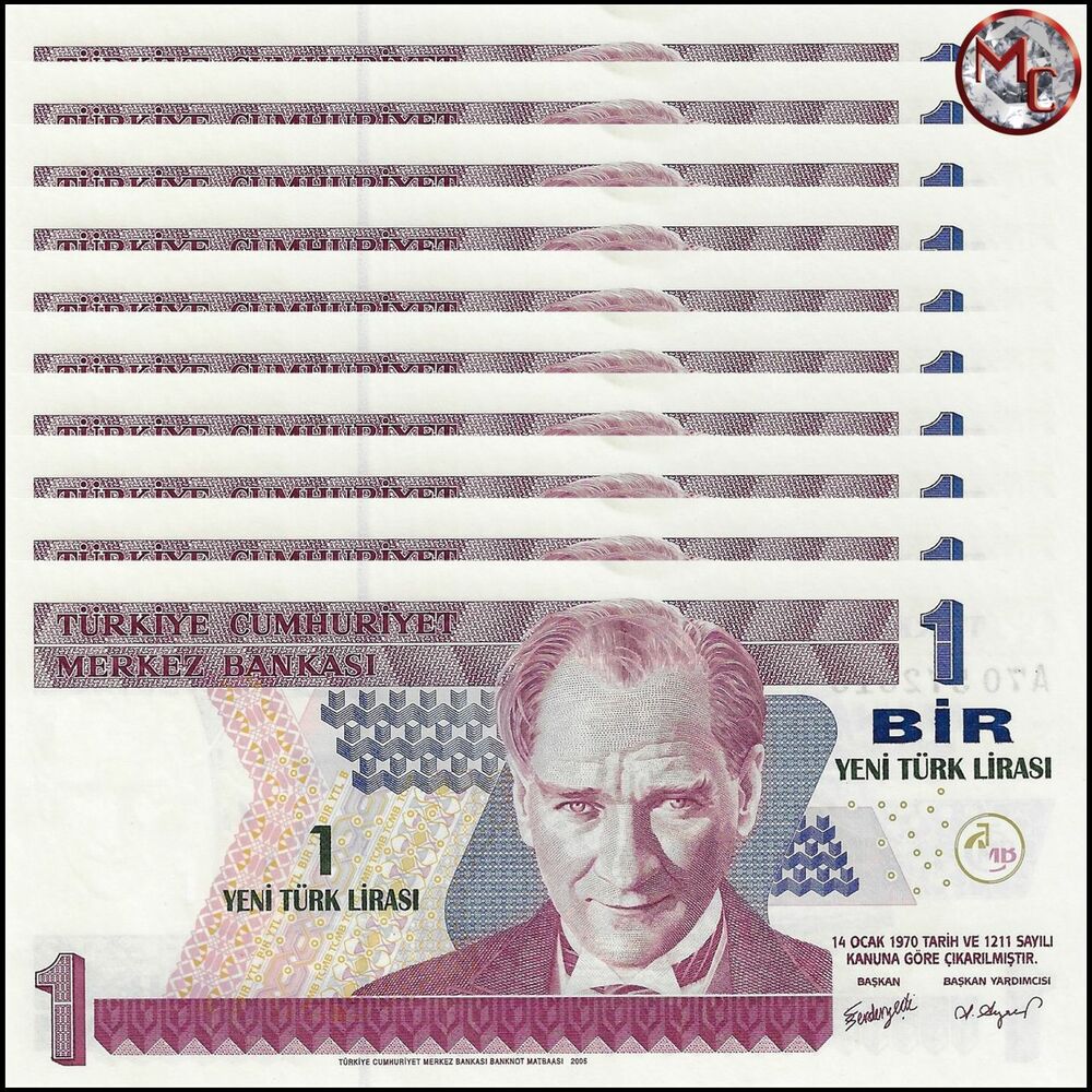 Turkey - 1 New Lira 2005 - Pick- 216 / B294 - Set 10 PCS