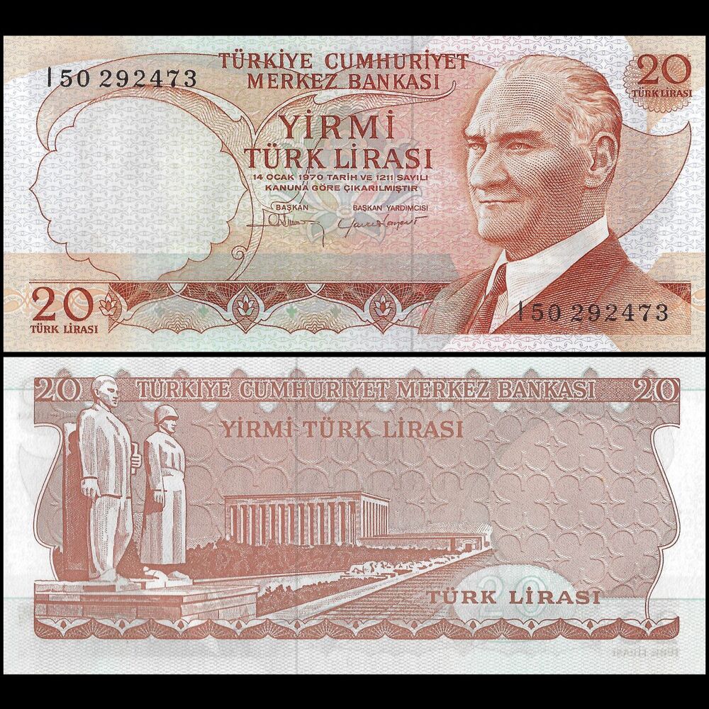 Turkey - 20 Lira 1974 - Pick- 187 - Set 10 PCS