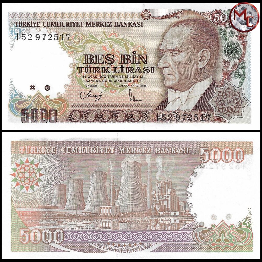 Turkey - 5000 Lira 1990 - Pick- 198 / B275 - Set 10 PCS