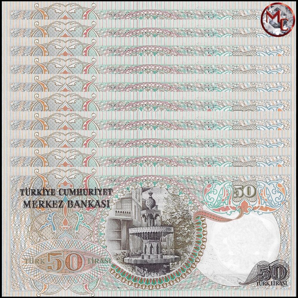 Turkey - 50 Lira 1983 - Pick- 188 / B265c - Set 10 PCS