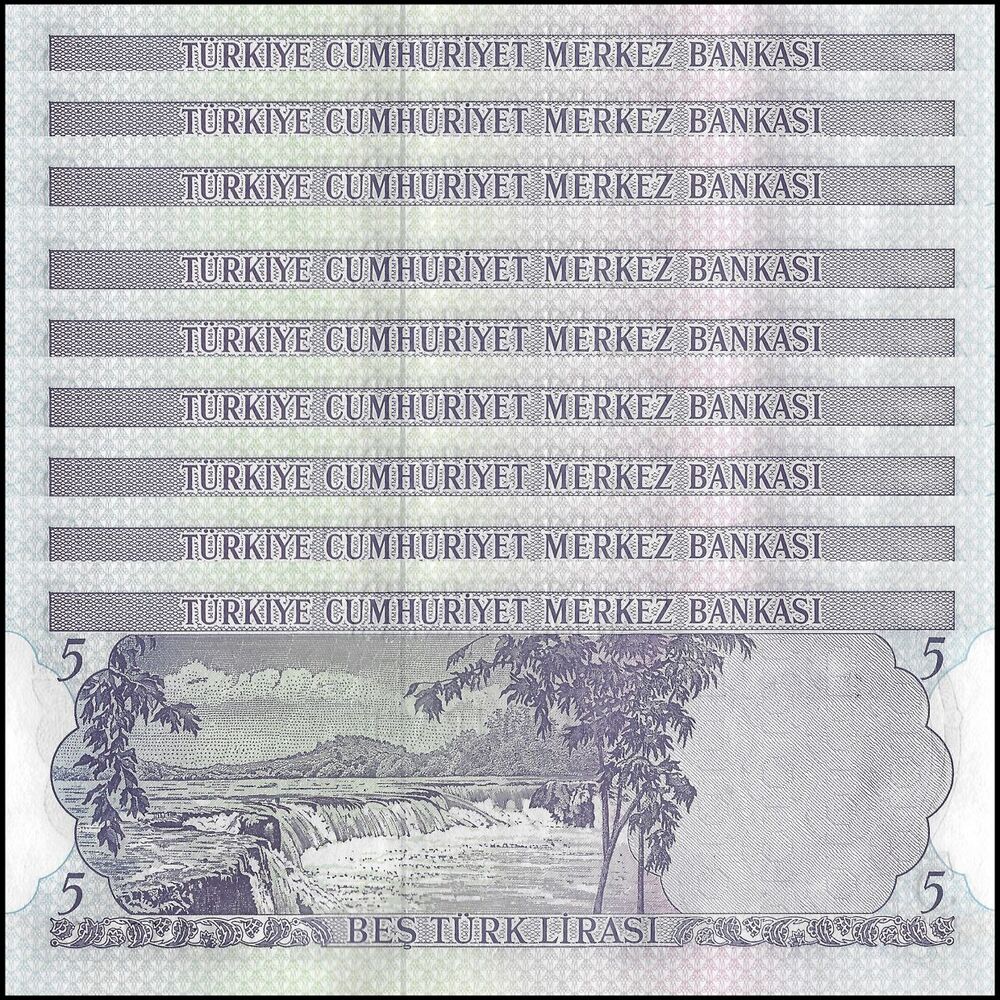 Turkey - 5 Lira 1976 - Pick- 185 - Set 10 PCS