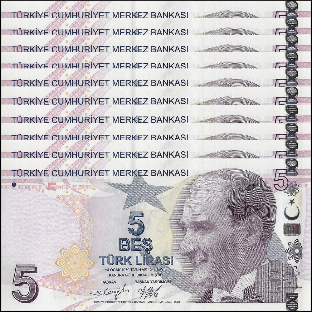 Turkey - 5 Lira 2022 - Pick- 222 / B306e - Set 10 PCS