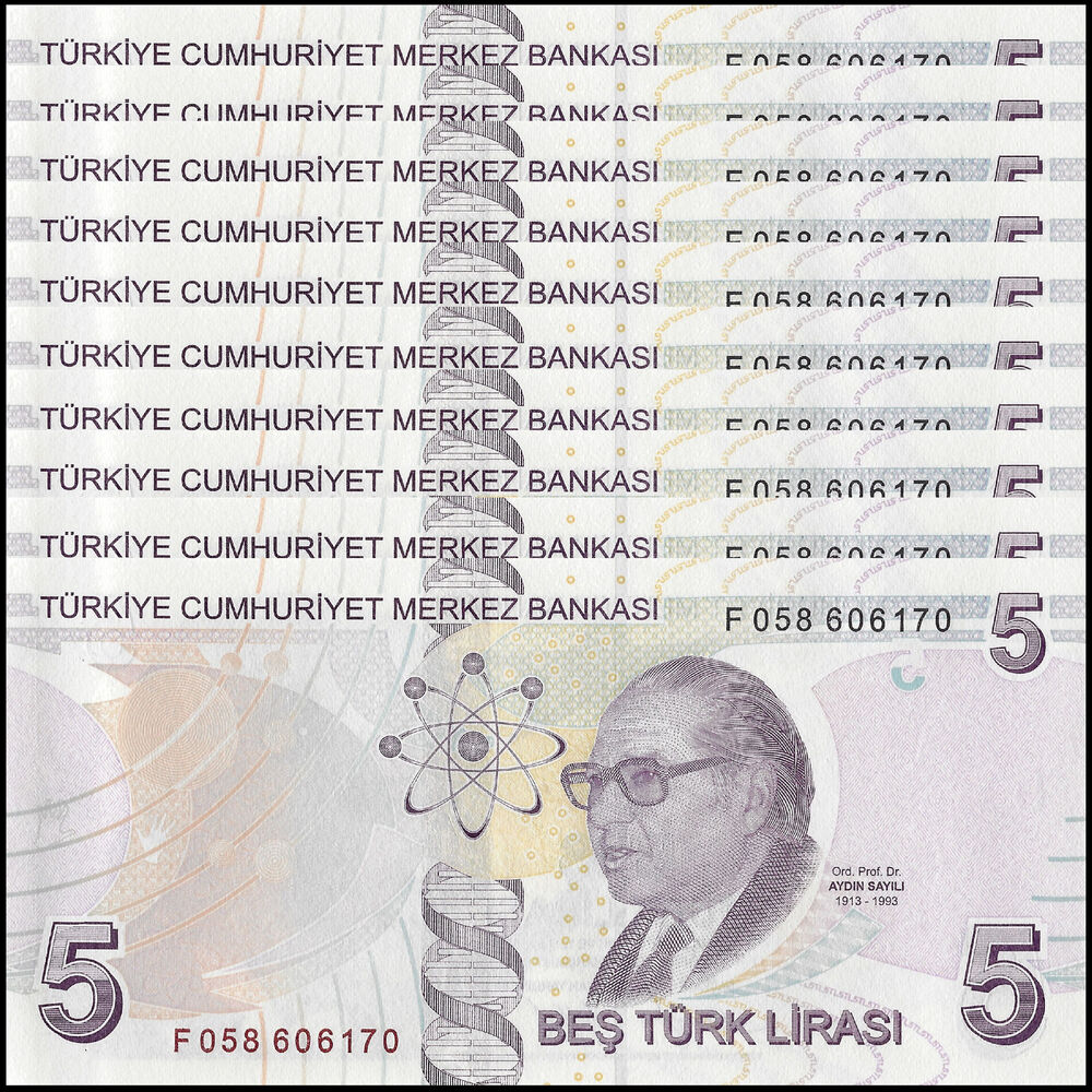 Turkey - 5 Lira 2022 - Pick- 222 / B306e - Set 10 PCS