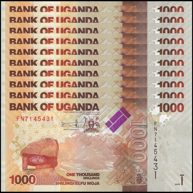 Uganda - 1000 Shillings 2022 - Pick- NEW / B154g - Set 10 PCS