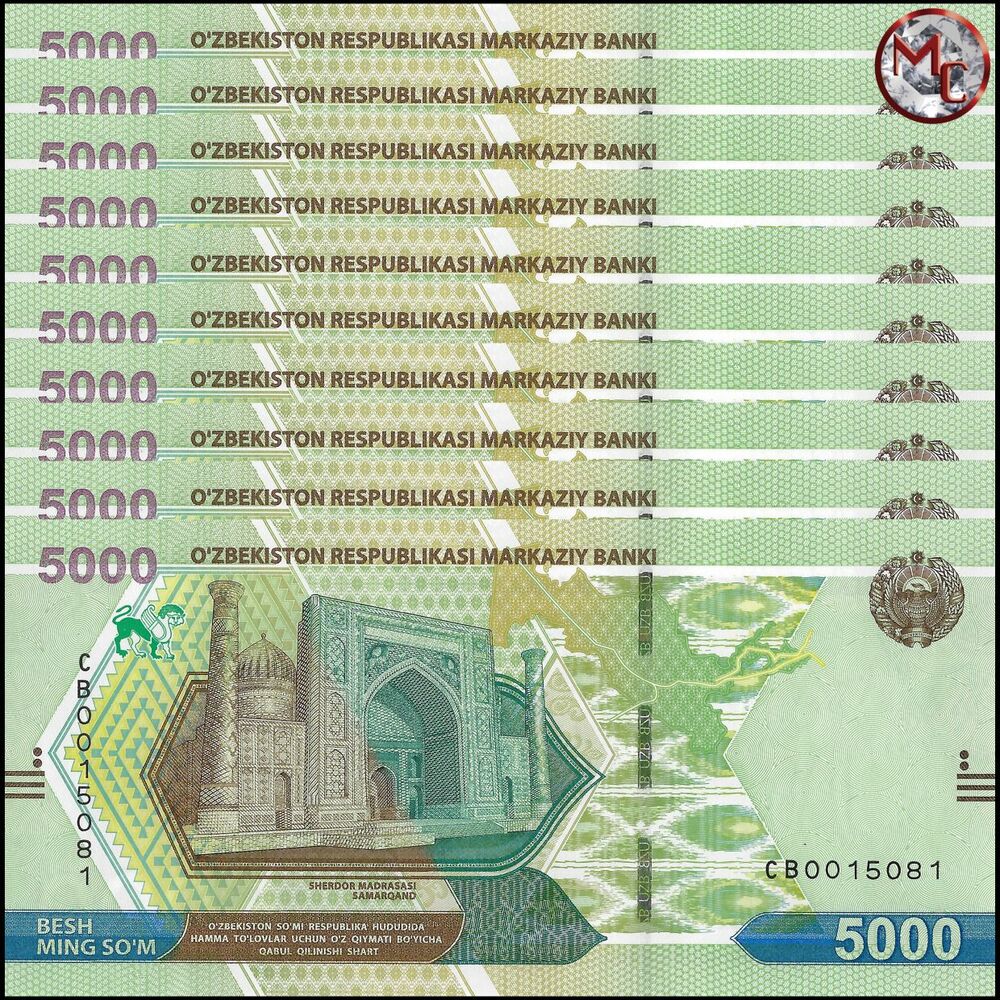 Uzbekistan - 5000 Sum 2021 - Pick- NEW / B218a - Set 10 PCS