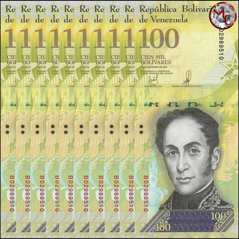 Venezuela - 100.000 Bolivares 2017 - Pick- 100c / B370c - Set 10 PCS