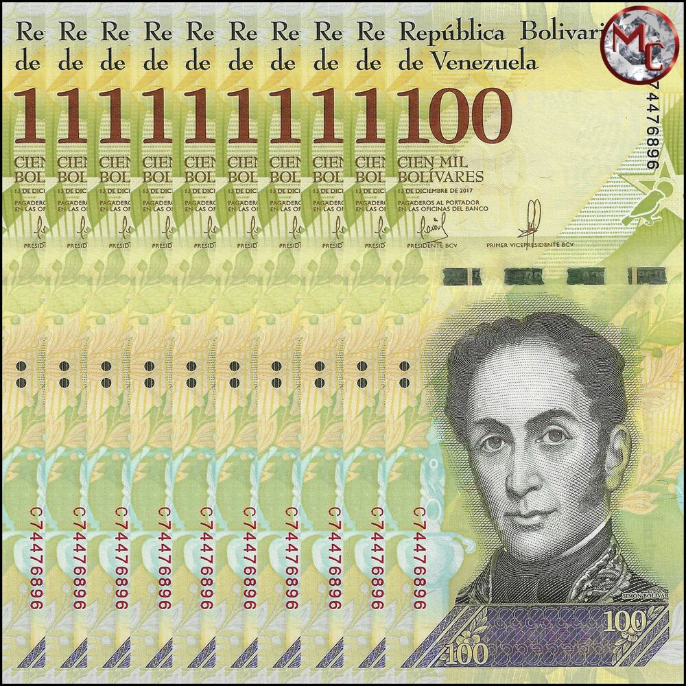 Venezuela - 100.000 Bolivares 2017 - Pick- 100e / B370e - Set 10 PCS