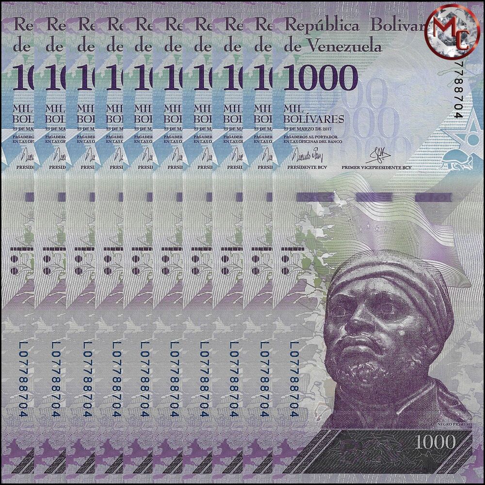 Venezuela - 1000 Bolivares 2017 - Pick- 95b / B365b - Set 10 PCS