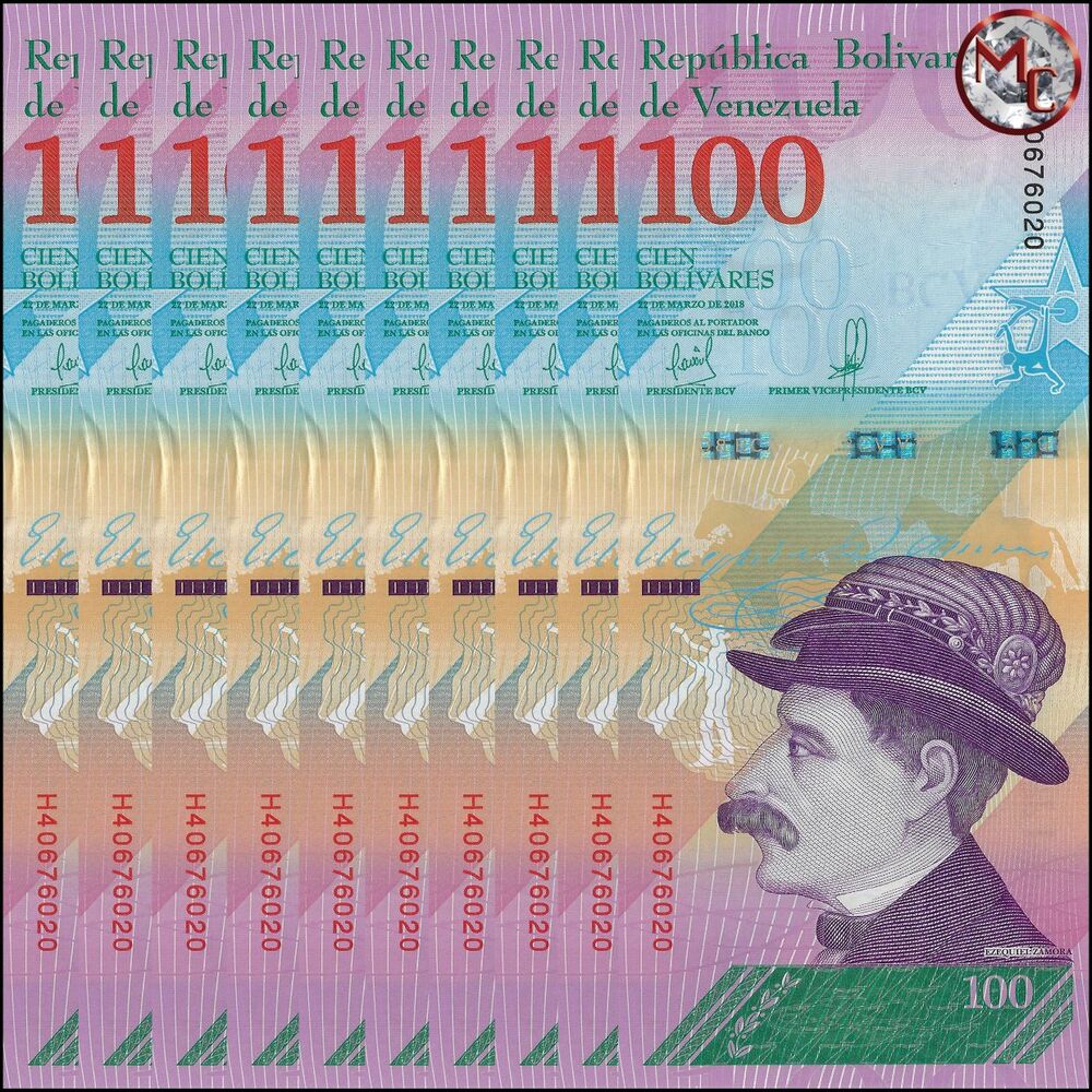 Venezuela - 100 Bolivares 2018 - Pick- 106 / B376 - Set 10 PCS