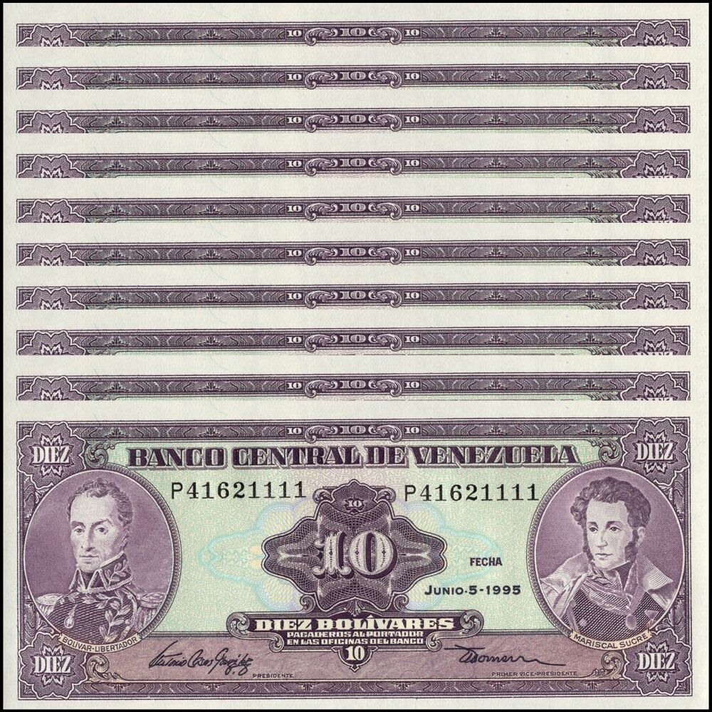 Venezuela - 10 Bolivares 1995 - Pick- 61 / B325d - Set 10 PCS