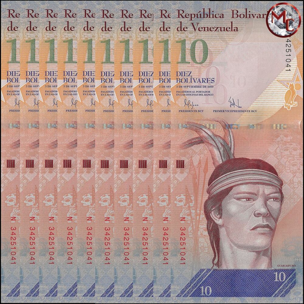 Venezuela - 10 Bolivares 2009 - PIck- 90b / B360b - Set 10 PSC