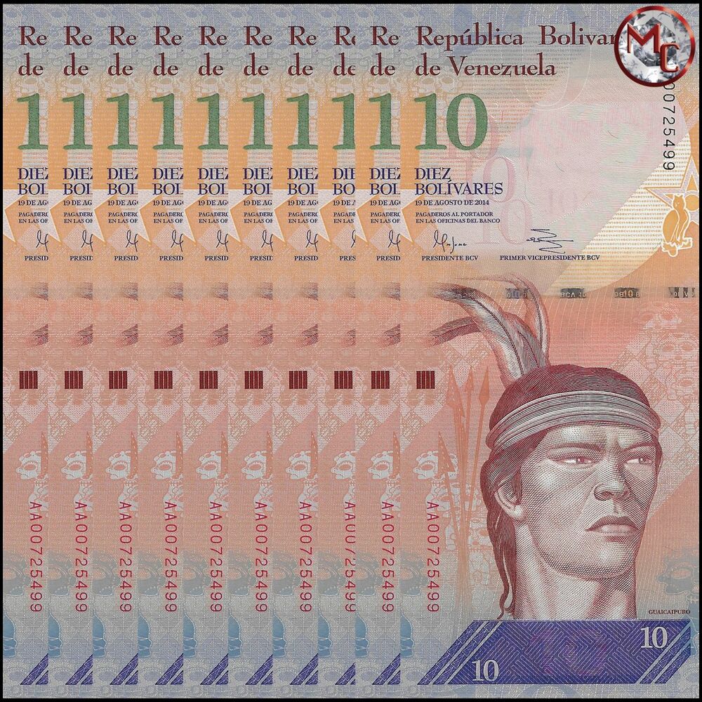 Venezuela - 10 Bolivares 2014 - Pick- 90e / B360e - Set 10 PCS