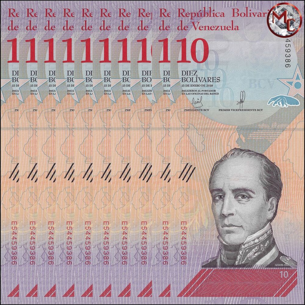 Venezuela - 10 Bolivares 2018 - Pick- 103 / B373 - Set 10 PCS