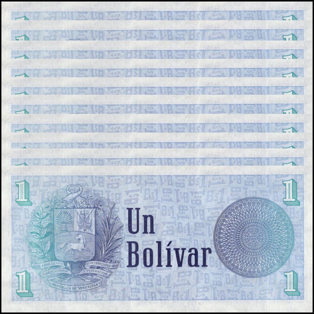 Venezuela - 1 Bolivar 1989 - Pick- 68 / B340 - Set 10 PCS