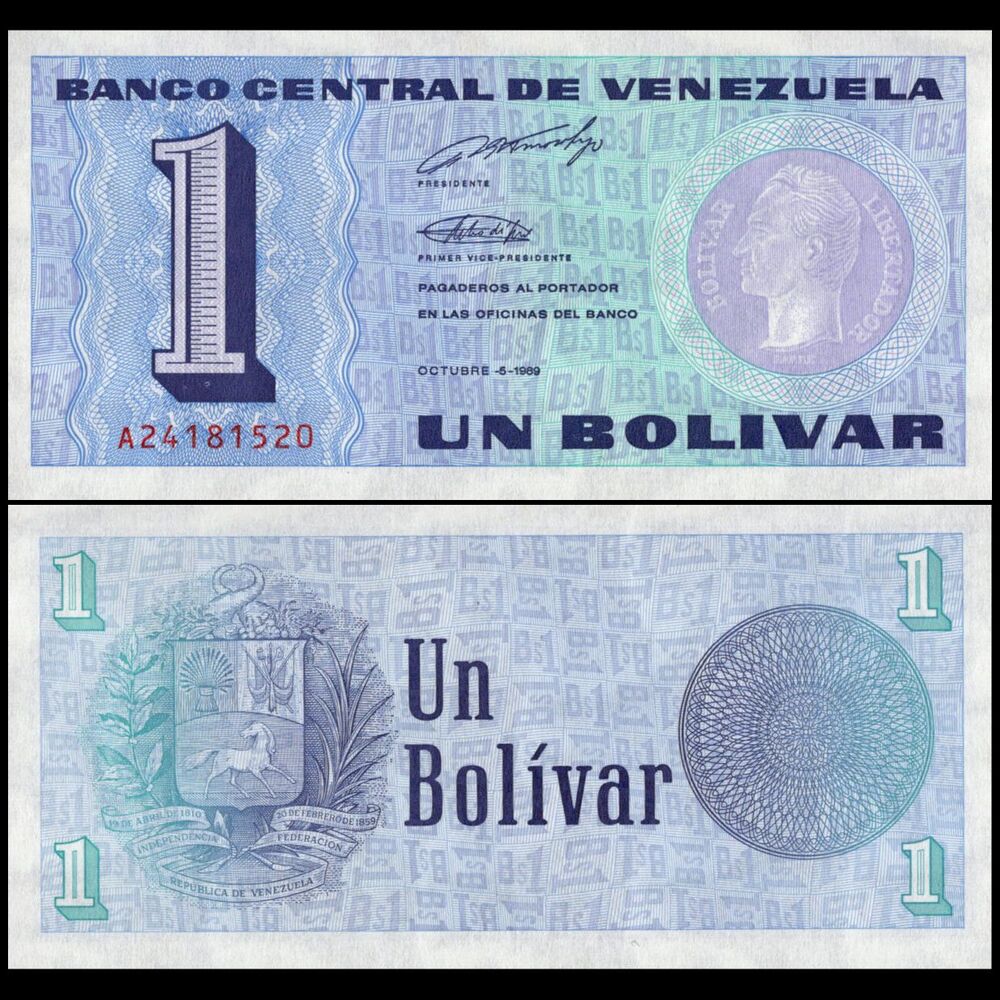 Venezuela - 1 Bolivar 1989 - Pick- 68 / B340 - Bundle 100 PCS