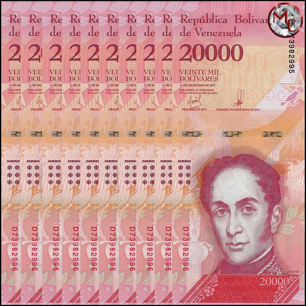 Venezuela - 20.000 Bolivares 2017 - Pick- 99c / B369c - Set 10 PCS