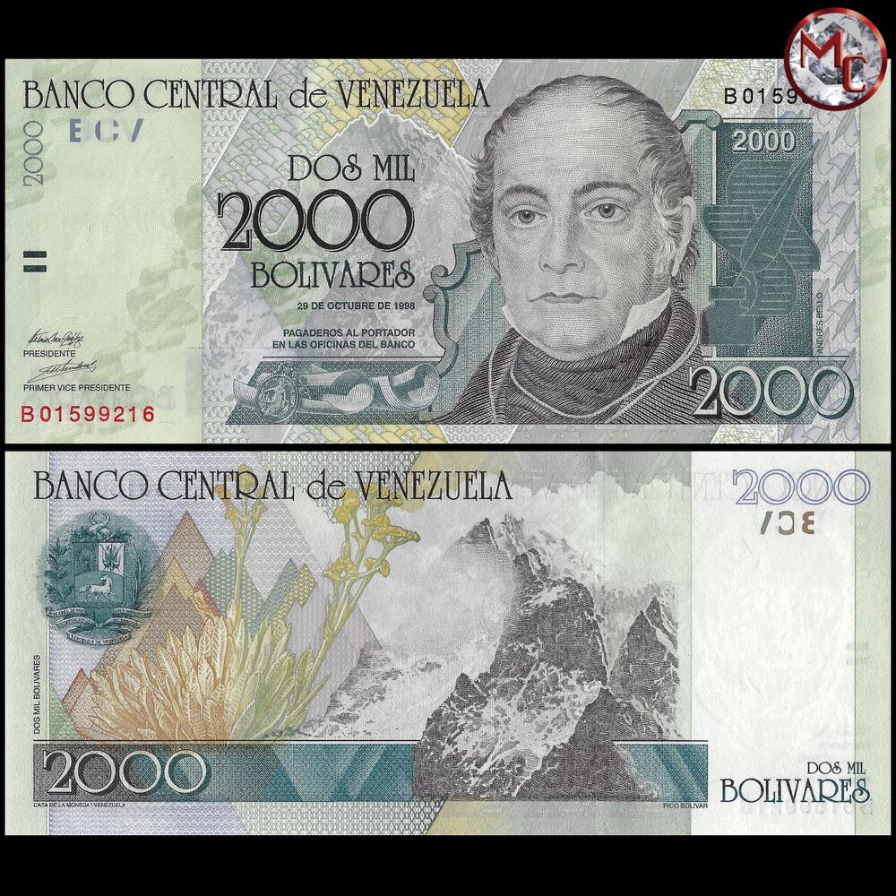 Venezuela - 2000 Bolivares 1998 - Pick- 80 / B351 - Set 10 PCS